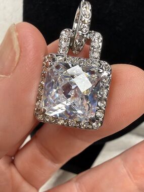 Swarovski 9ct square locket style pendant